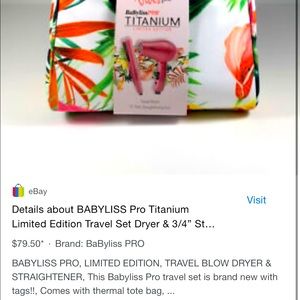 BaByliss Pro travel hairdryer/flat iron/ tote